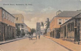 Basseterre,  St.  Kitts,  Bwi Church Street,  Donkey Cart,  Losada Pub 1904 - 14