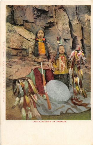 H36/ Native American Indian Postcard C1910 Oregon Natives Family Drum 14