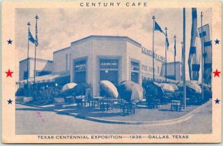 1936 Texas Centennial Expo Postcard Century CafÉ " Grand Prize Lager Beer " Ad