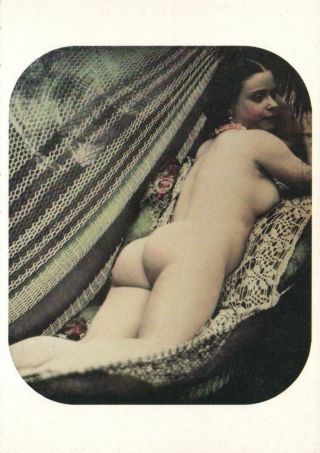 Nude Young Woman Lying In A Hammock Erotic Photo Postcard By Auguste Belloc