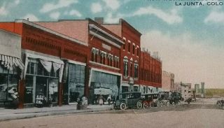 La Junta Co Santa Fe Avenue Business District Commercialchrome W/b Pc 1915 - 1930