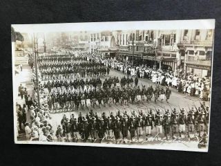 Rppc - Houston Tx - 1918 Labor Day Parade - Military Troops - Texas - Real Photo - Rp - Tex