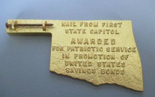 Award Featuring A Nail From The 1st State Capitol In Guthrie Oklahoma