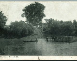 Grand River Scene Bosworth Missouri Mo Vintage Postcard Post1908 Ferry Crossing