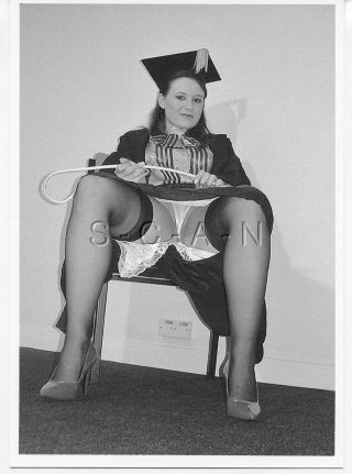 Semi Nude European Postcard - Teacher - Panties - Stockings - Heels - Up Skirt 5