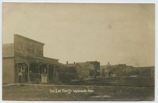Waterbury 1912 Rppc Postcard Dirt Road Post Office Hardware Store Nebraska