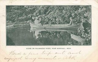 Marshall Mi 1901 - 03 Early 20th Century View Of Scene On The Kalamazoo River 524