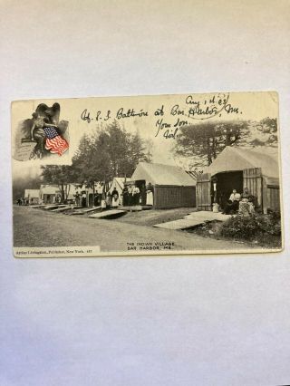 Arthur Livingston Postcard 413 - The Indian Village,  Bar Harbor,  Maine