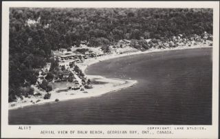 C 1930 Real Photo Rppc Aerial View Of Balm Beach,  Georgian Bay,  Ontario Canada