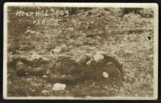 Rppc Wwi Era Remains Of Soldier On Verdun Battlefield Near Hill 804