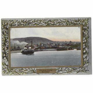 Burntisland Ferry Boat Leaving Dock Fife Postcard By Davidson Postally 1909
