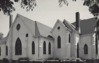 Rppc,  First Methodist Church,  Galva Illinois,  Railroad Town,  L.  L Cook Real Photo