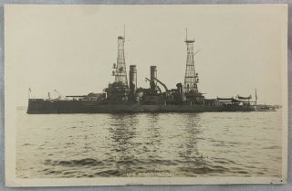 Antique Postcard Rppc Real Photo Uss Mississippi Circa 1910 Navy Ship Bb - 23