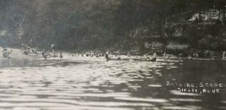 Rppc Noel Mo Area Ginger Blue Resort Elk River Bathing Scene Swimming Hole 1934