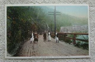 Post Card Ladies Walking On Mansion House Road Mauch Chunk Pa