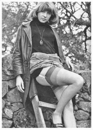Semi Nude European Postcard - Brenda North - Skirt Up - Legs - Stockings - Garter 6