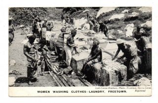 Freetown,  Sierra Leone,  Africa,  Group Of Semi - Nude Women Washing Clothes 1907 - 20