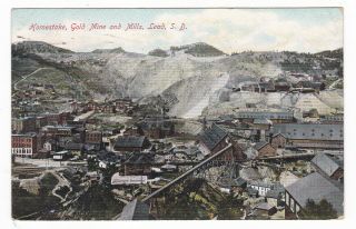 1910 Lead South Dakota Homestake Gold Mine Mill Panoramic Postcard Sd Deadwood