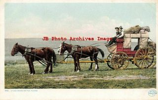Western Scene,  Stagecoach On The Plains,  Detroit Publishing No 11161