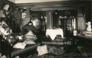 1915 Ppie Rppc Arts & Crafts Style Living Room Antioch/ppie Pillows Azo Postcard