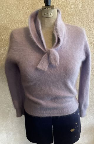 Vintage 50s 60s Angora Sweater Size Small Imported From Belgium