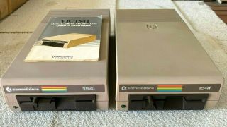 (2) Vintage Commodore 1541 Disk Drives Powers On
