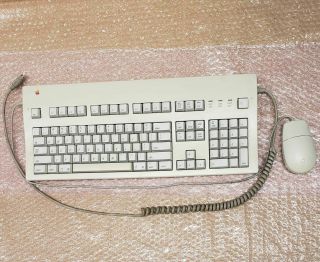 Vintage Apple M3501 Extended Keyboard Ii,  Adb Mouse Ii M2706 & Cable,