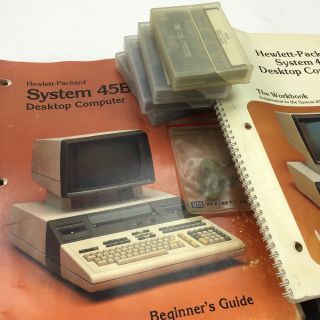 Vintage 1979 Hp 9845b Computer Manuals,  4 Data Cartridges,  Keys,  Rom Programming