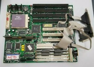 Intel Triton Socket 7 Motherboard,  Pentium 166 Cpu 16mb Ram Dos Retro Gaming Mc7d