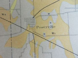 Antique Map 1902 Posey County Indiana Poseyville Wadesville Springfield 13171 2