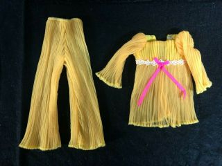 Vintage Barbie Outfit 1465 Lemon Kick Barbie Doll Clothing 1970 Mod Era