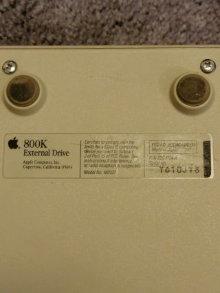 Apple External Floppy 800k Disk Drive M0131 3.  5 " External 800k Disk Drive