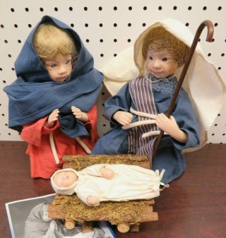 Ashton Drake The Holy Family Nativity Porcelain Doll Figures Vintage 1993 Jesus