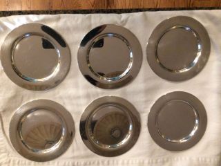 Wm A Rogers Set Of 6 Vintage Round Silver Plate 6 " Accent Bread Butter Plates