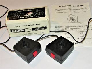 2 Vintage 1980 Radio Shack Trs - 80 Color Computer Joystick Controllers Box,  Instr