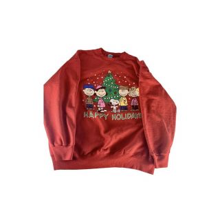 Vintage 90s Snoopy Peanuts Gang Happy Holiday Christmas Sweatshirt Size Xl