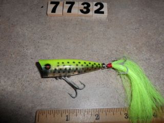T7732 F Heddon Tiny Chugger Fishing Lure Rare Color