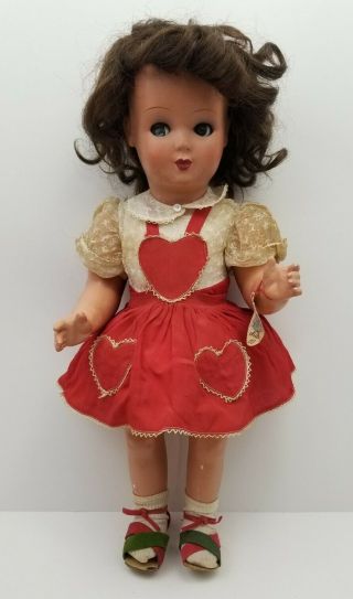 Unica Doll Belguim Flirty Eyes 1950s Vintage Antique Outfit Dress Doll