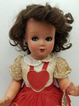 Unica Doll Belguim Flirty Eyes 1950s Vintage Antique Outfit Dress Doll 2