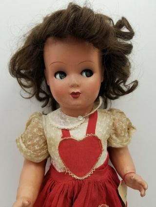 Unica Doll Belguim Flirty Eyes 1950s Vintage Antique Outfit Dress Doll 3