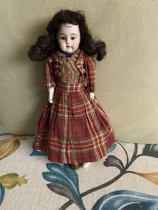 Antique Bisque Head Doll Kid Leather Body 10”