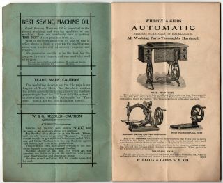 1909 Willcox & Gibbs Automatic Noiseless Sewing Machine Instruction Booklet 3