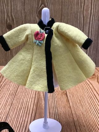 Vintage Vogue Ginny Doll Tagged Yellow Black Coat Hat Head Piece 2