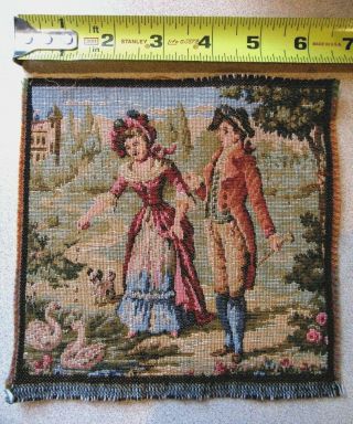 Vintage Miniature Dollhouse Tapestry Victorian Made In France