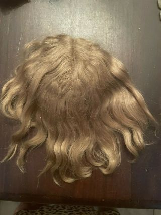 Antique Blonde Mohair Doll Wig Size 13 - 14 For Bisque Head Doll