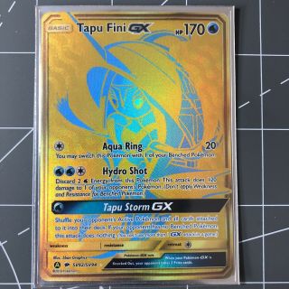 Pokémon Tcg - Tapu Fini Gx (hidden Fates Sv92/sv94) Secret Gold Rare Gx - Nm
