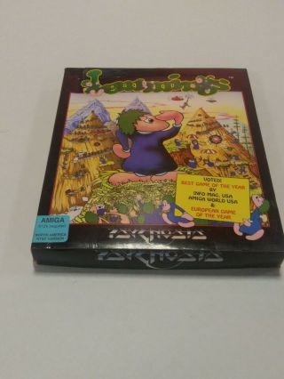 1991 Psygnosis Rare Lemmings Commodore Amiga 3.  5 " Floppy Disk Computer Game