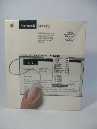 Vtg 1987 Macintosh Macwrite M0535 /a Word Processing Apple Software Nos