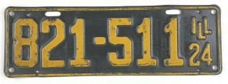 Illinois 1924 Old License Plate Vtg Car Tag Antique Auto Man Cave Gift Rustic