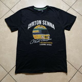 Ayrton Senna F1 Formula 1 World Champion Vintage Helmet T - Shirt Medium Tag Heuer